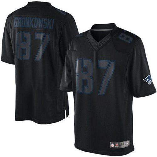 Men's Elite Rob Gronkowski Nike Jersey Black - #87 Impact NFL New England Patriots